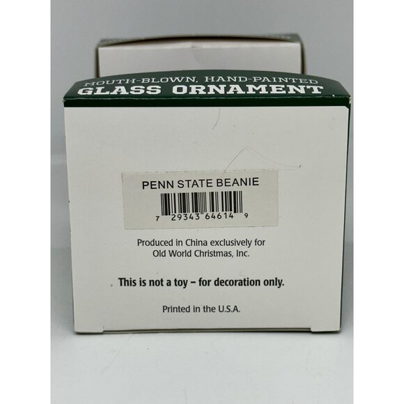 Old World Christmas Penn State Nittany Lions Beanie Glass Ornament 4" OWC - Picture 7 of 8